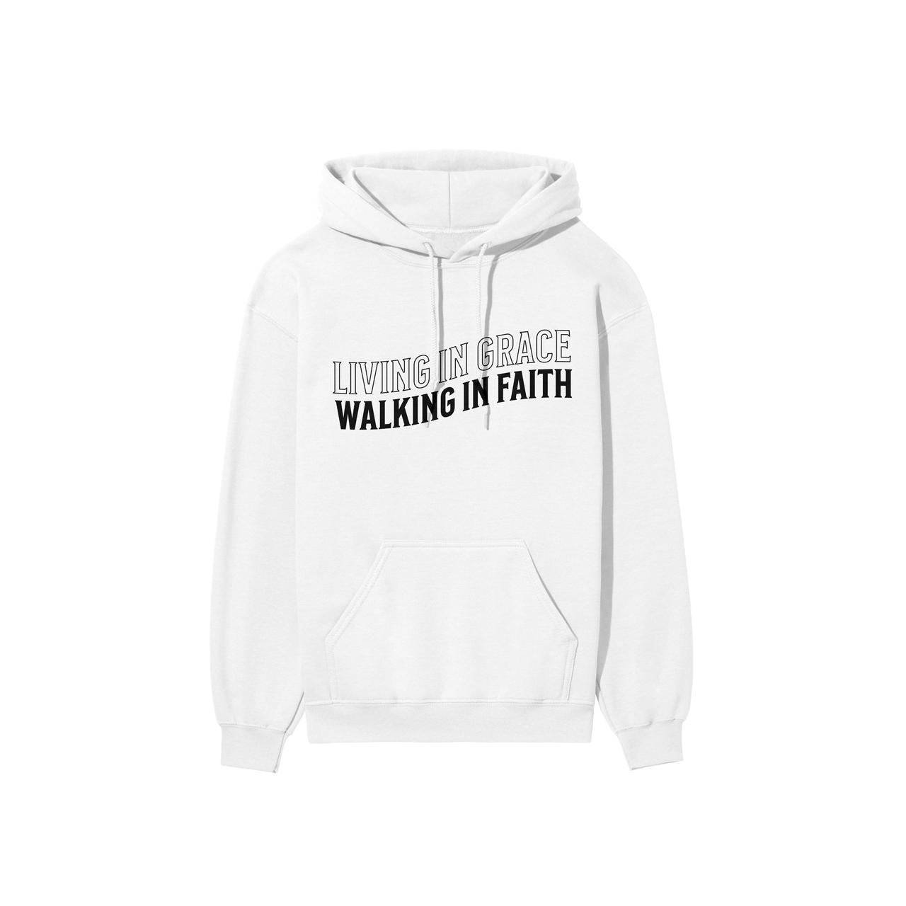 "Living in Grace, Walking in Faith Christian Hoodie